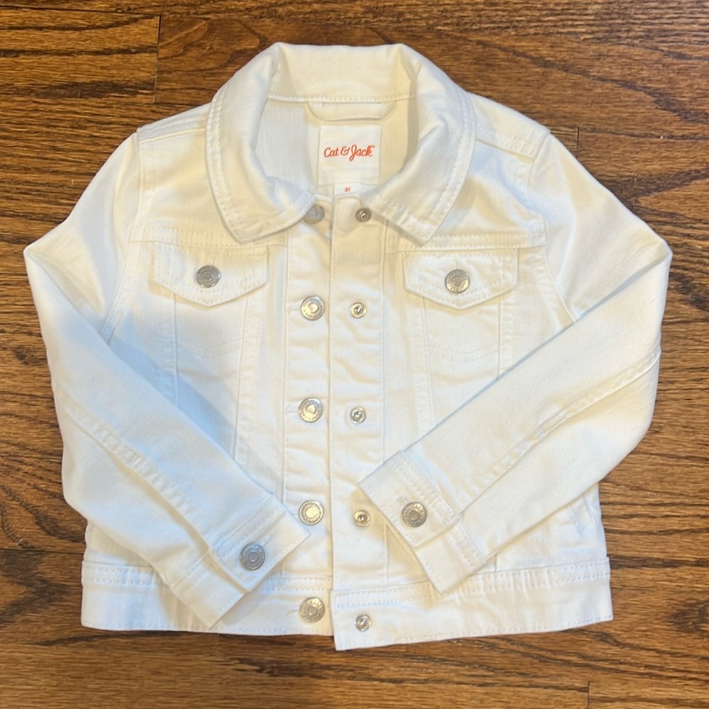 Kids white denim jacket, size 3T